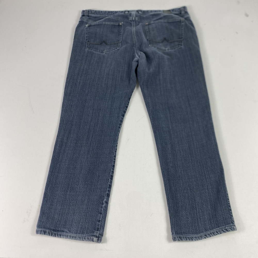 Alberto Stone T400 Modern Fit Jeans Mens 44x32 Blue Straight Leg Denim Pants - Picture 4 of 14